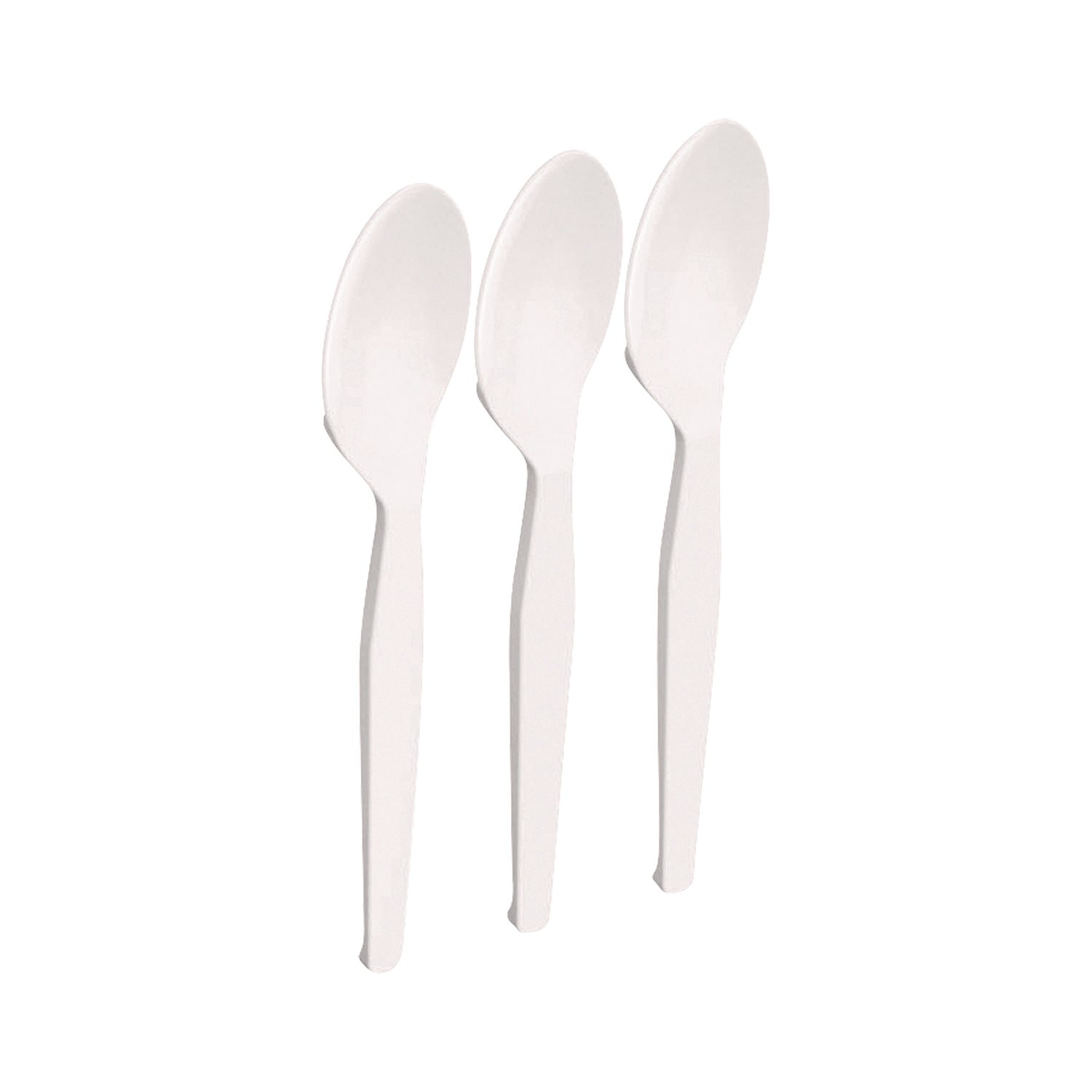 Mediumweight Plastic Cutlery, Teaspoon, White, 1,000/Pack