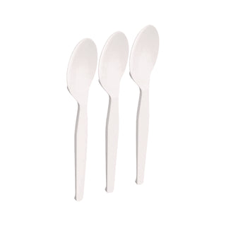 Mediumweight Plastic Cutlery, Teaspoon, White, 1,000/Pack