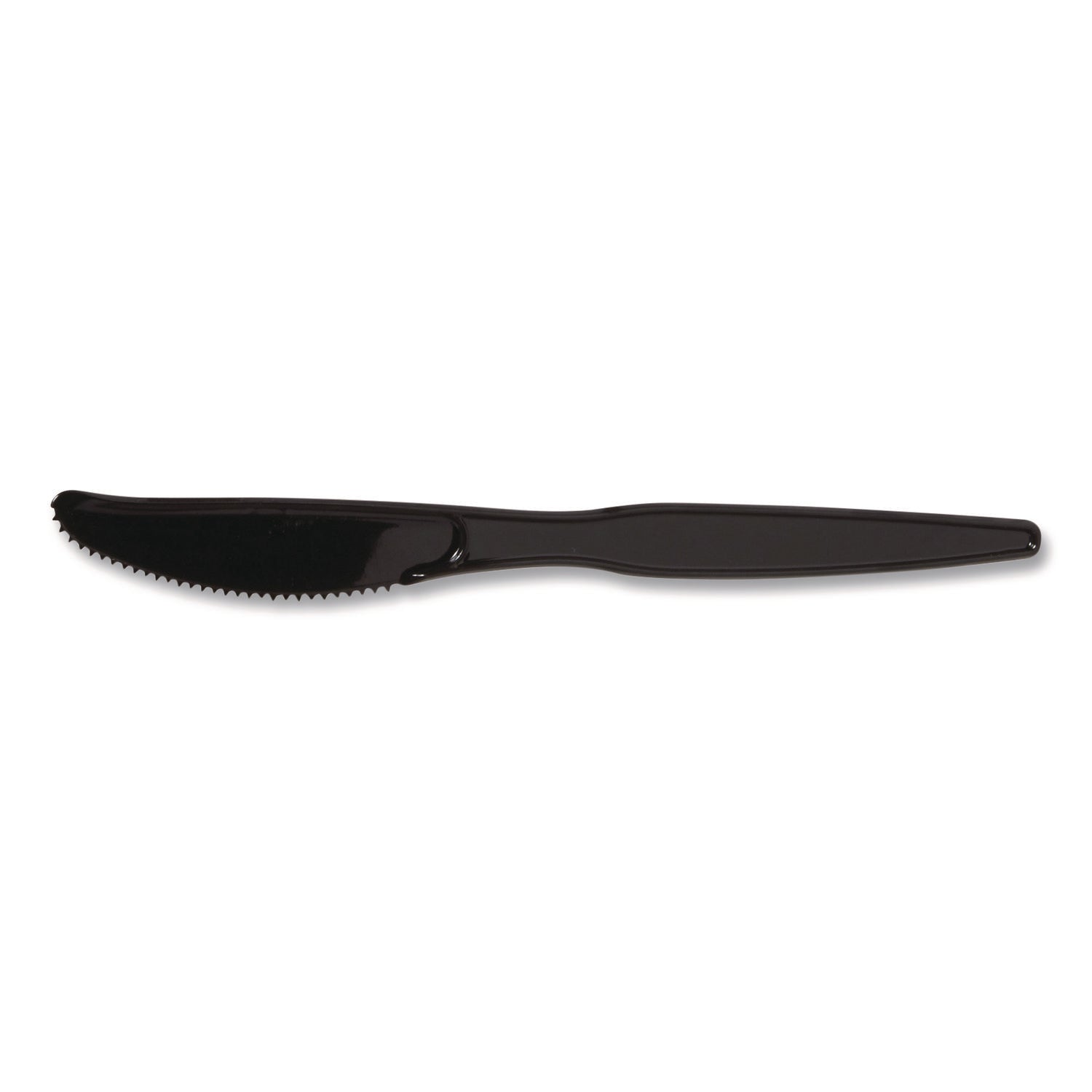 Heavyweight Plastic Cutlery, Knives, Black, 100/Pack