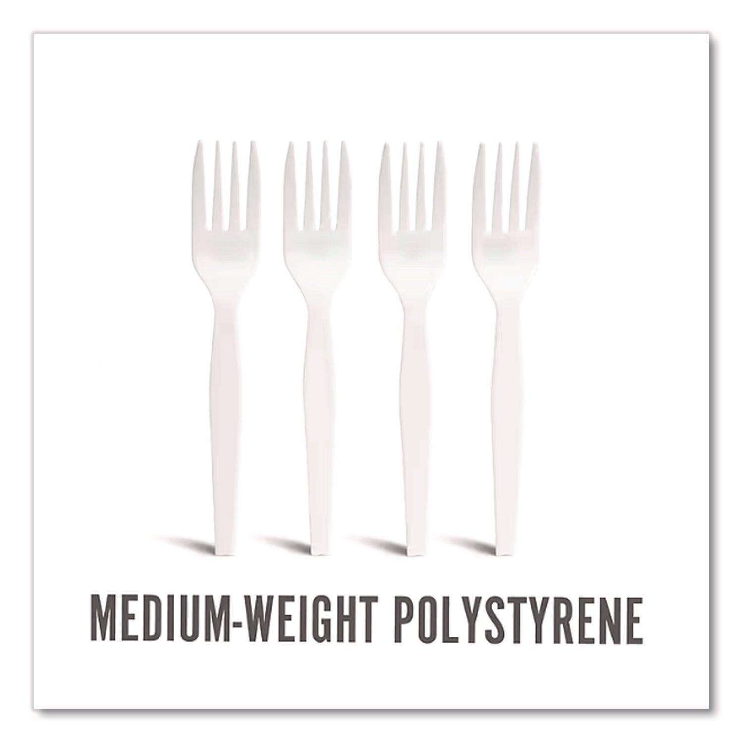 Eco-ID Mediumweight Compostable Cutlery, Fork, White, 300/Pack