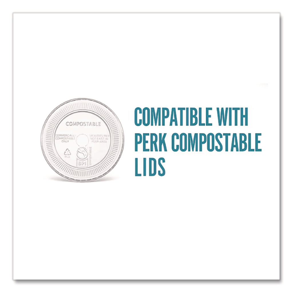Eco-ID Compostable PLA Corn Plastic Cold Cups, 16 oz, Clear/Green, 50/Pack, 6 Packs/Carton