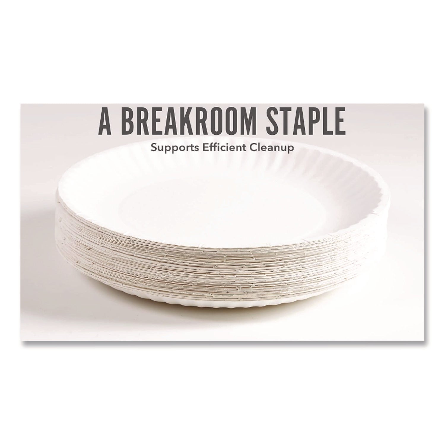 Economy Paper Plates, 9" dia, White, 100/Pack
