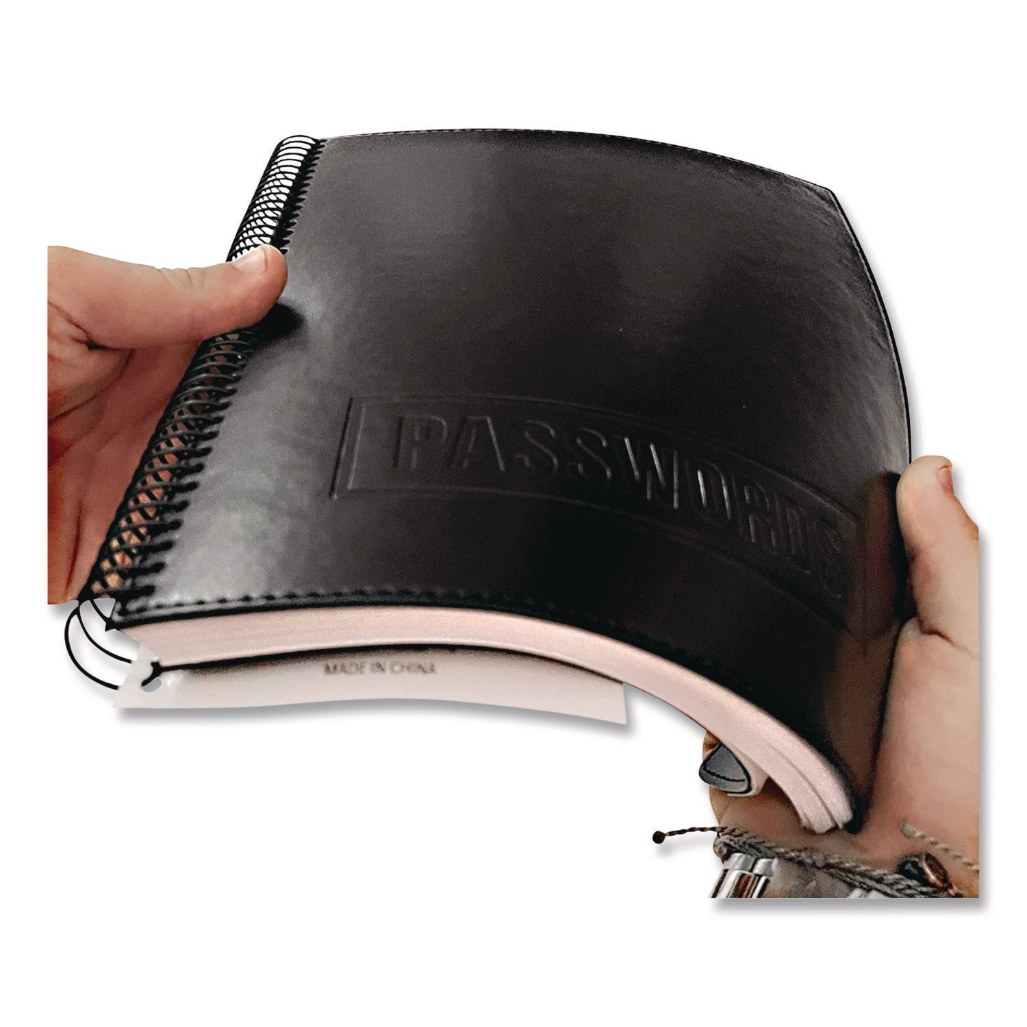 Executive Format Password Log Book, 576 Total Entries, 4 Entries/Page, Black Faux-Leather Cover, (72) 10 x 7.6 Sheets