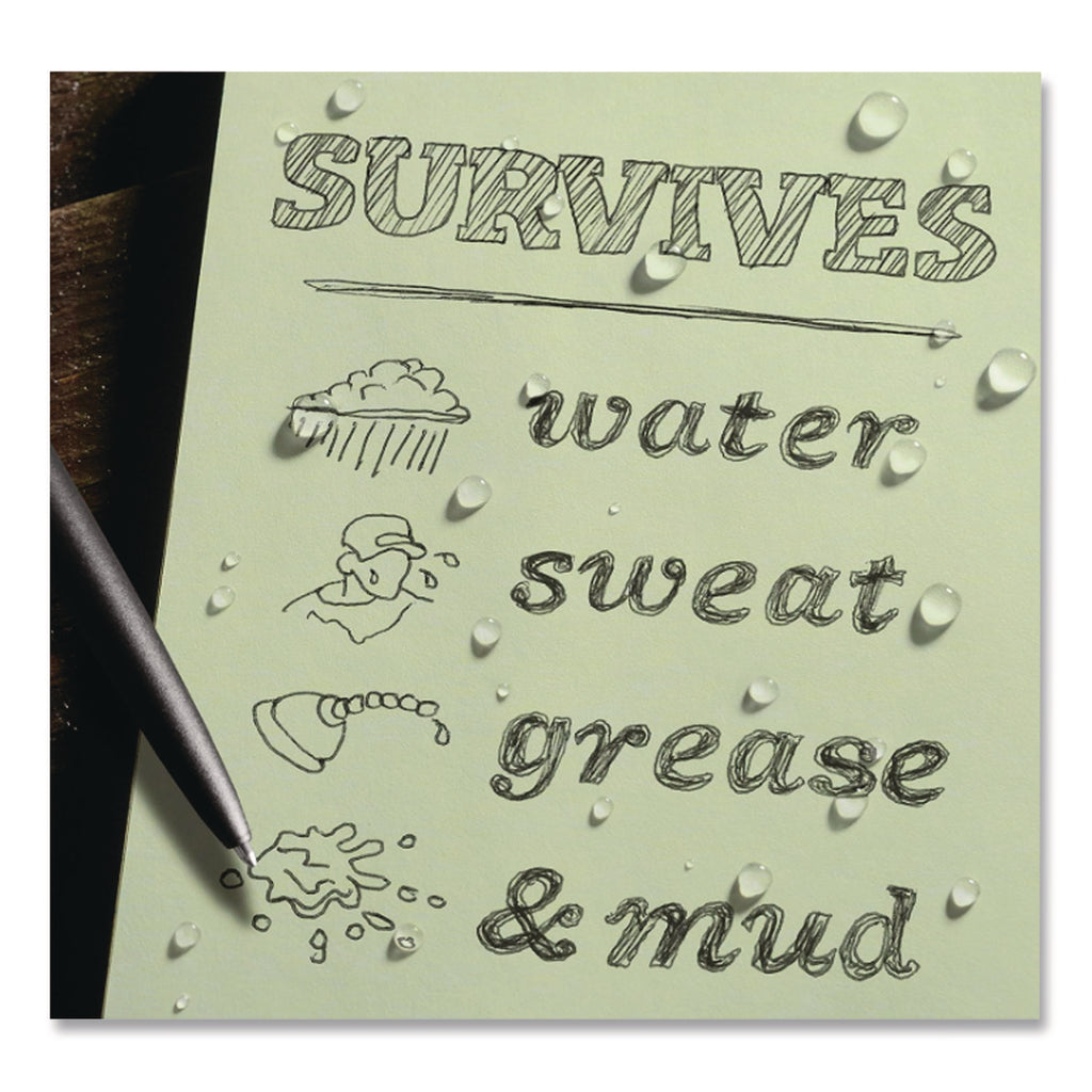 All-Weather Wire-O Notebook, Universal: Narrow Rule and Quadrille Rule, Dark Green Cover, (32) 7 x 4.63 Sheets