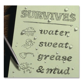 All-Weather Wire-O Notebook, Universal: Narrow Rule and Quadrille Rule, Dark Green Cover, (32) 7 x 4.63 Sheets