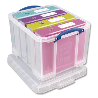 Stackable File Box, Legal Files, 14.5 x 18.5 x 12.75, Clear/Blue Accents