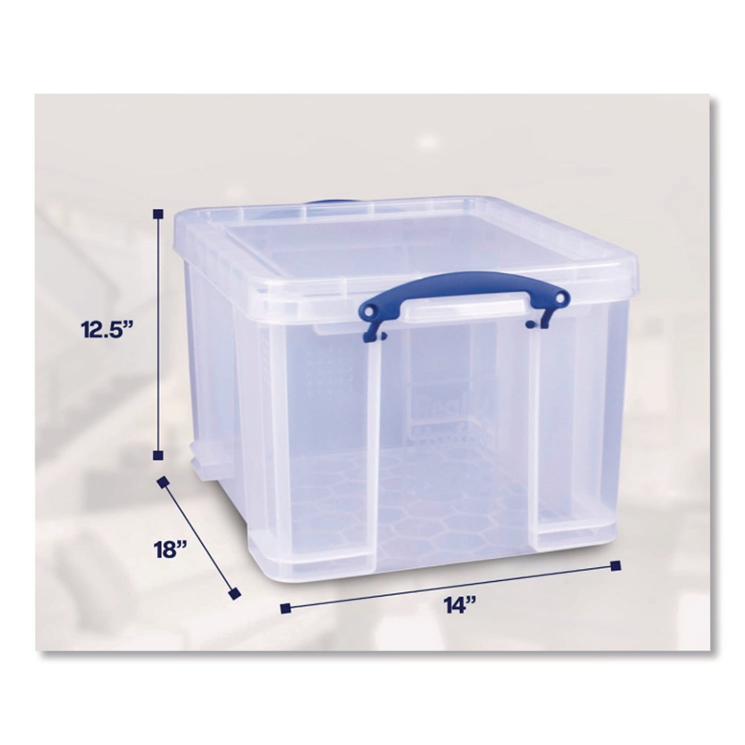 Stackable File Box, Legal Files, 14.5 x 18.5 x 12.75, Clear/Blue Accents