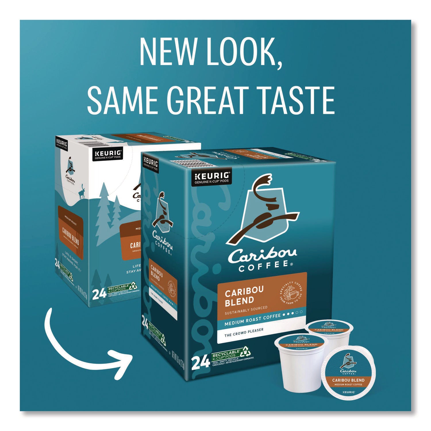 Caribou Blend Coffee K-Cups, 24/Box