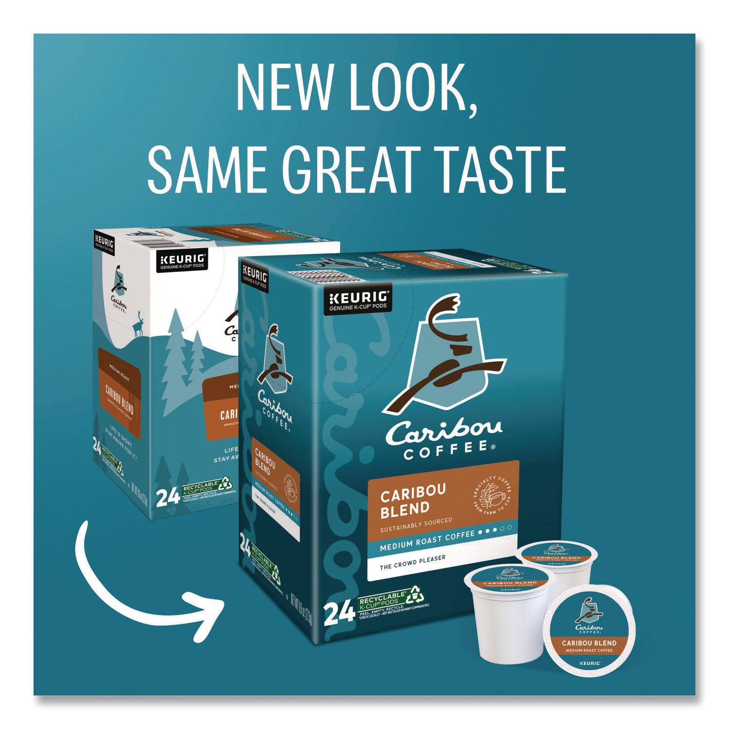 Caribou Blend Coffee K-Cups, 96/Carton