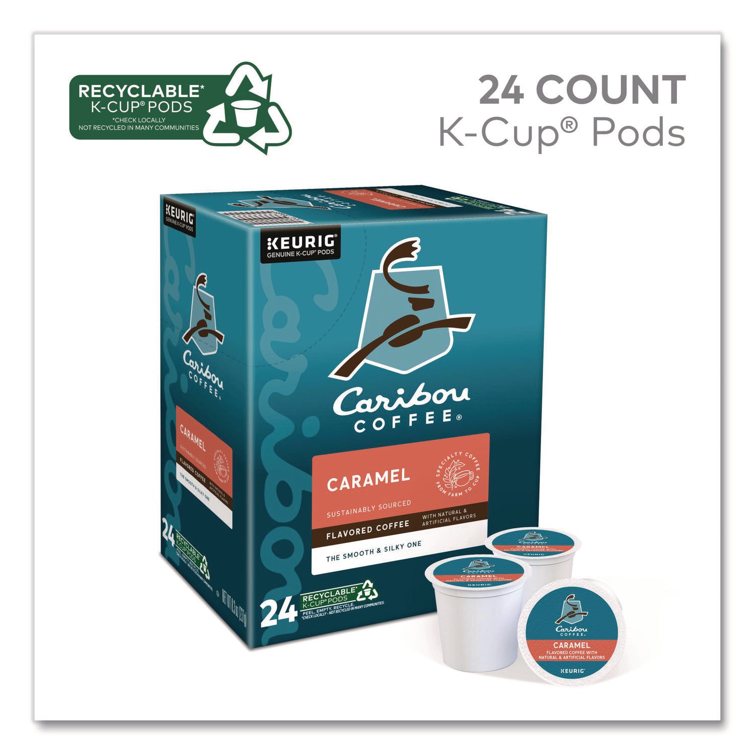 Caramel Hideaway K-Cups, Mild Roast, 24/Box