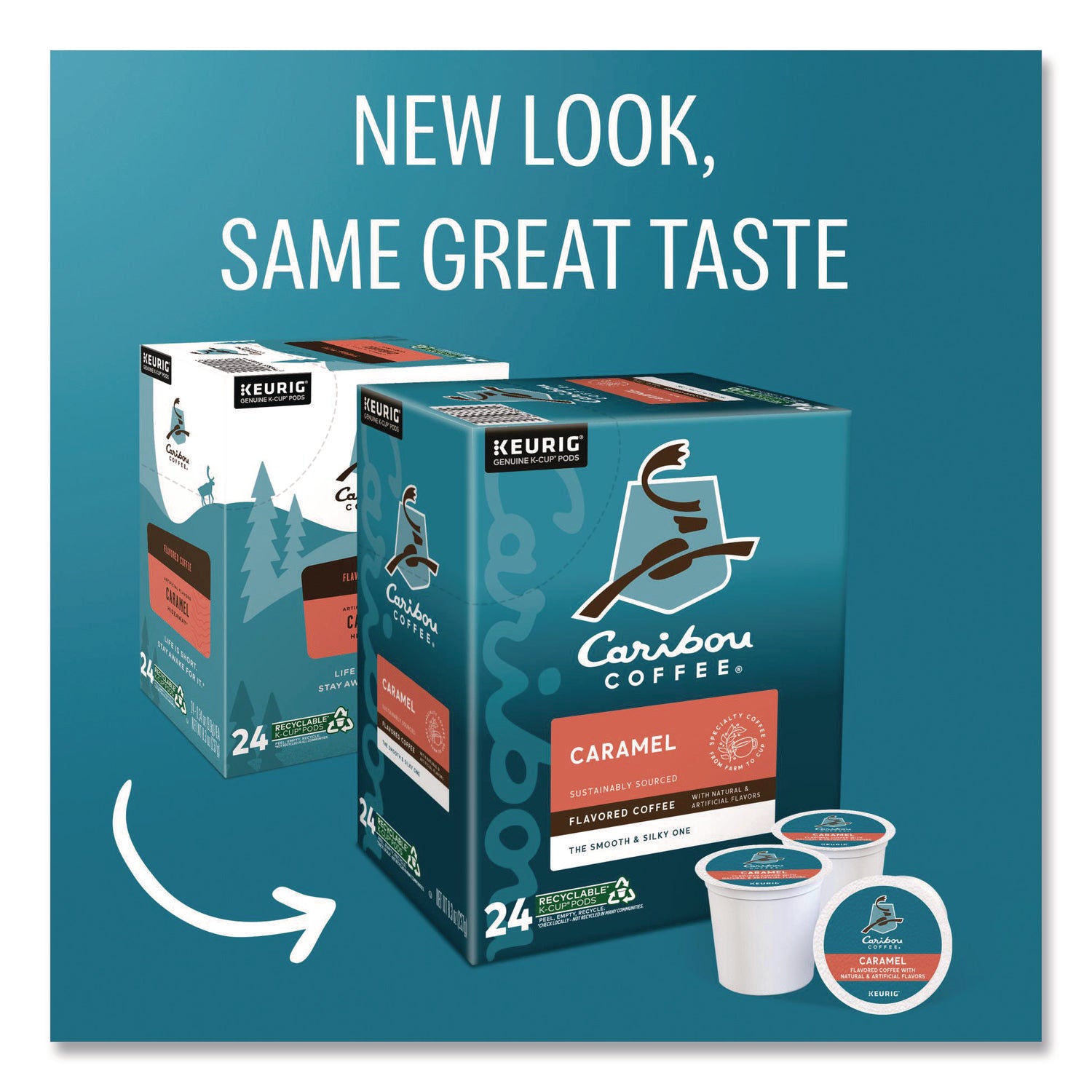 Caramel Hideaway K-Cups, Mild Roast, 24/Box