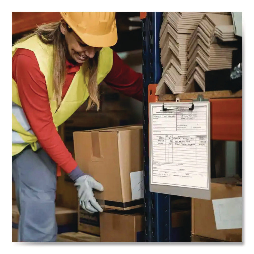 Officemate Magnetic Clipboard - Aluminum - Gray - 1 Each