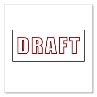 Pre-Inked Message Stamp, DRAFT, 1.63" x 0.38", Red Ink