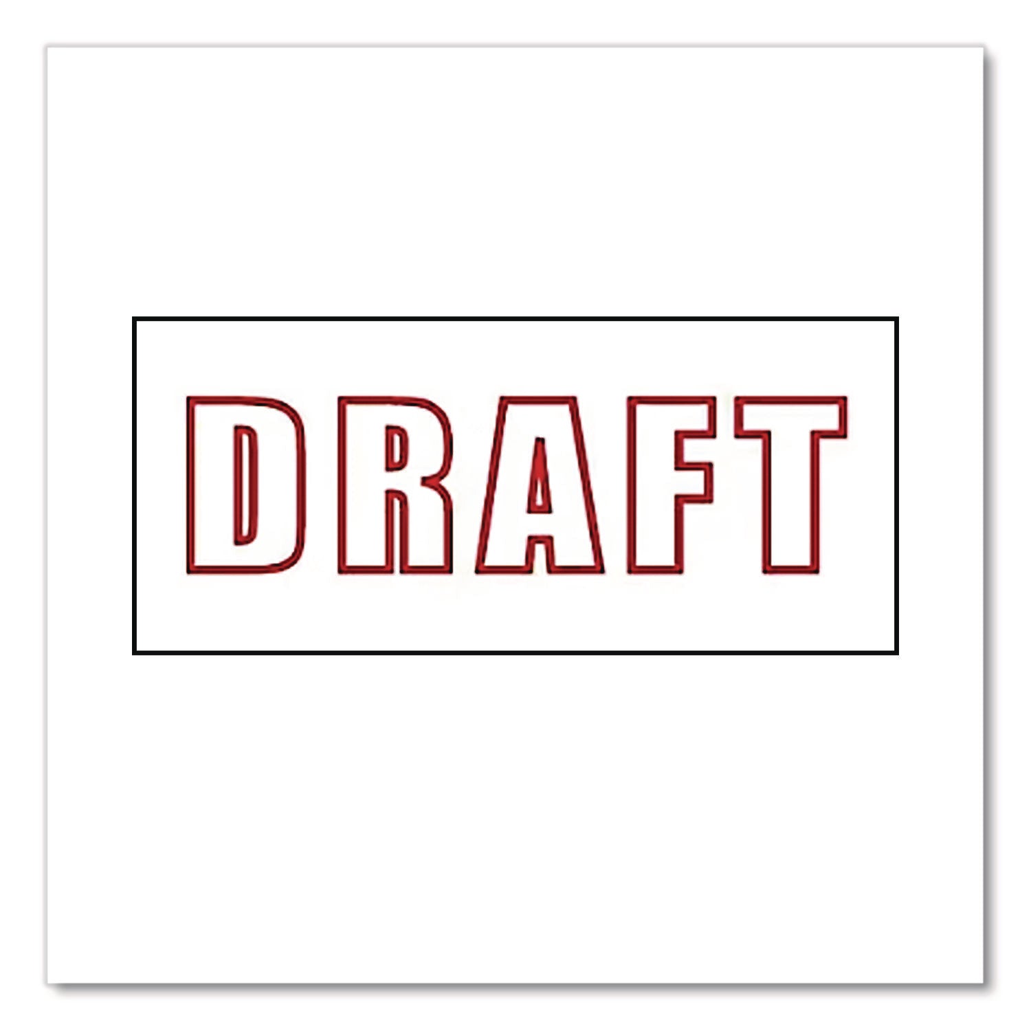 Pre-Inked Message Stamp, DRAFT, 1.63" x 0.38", Red Ink