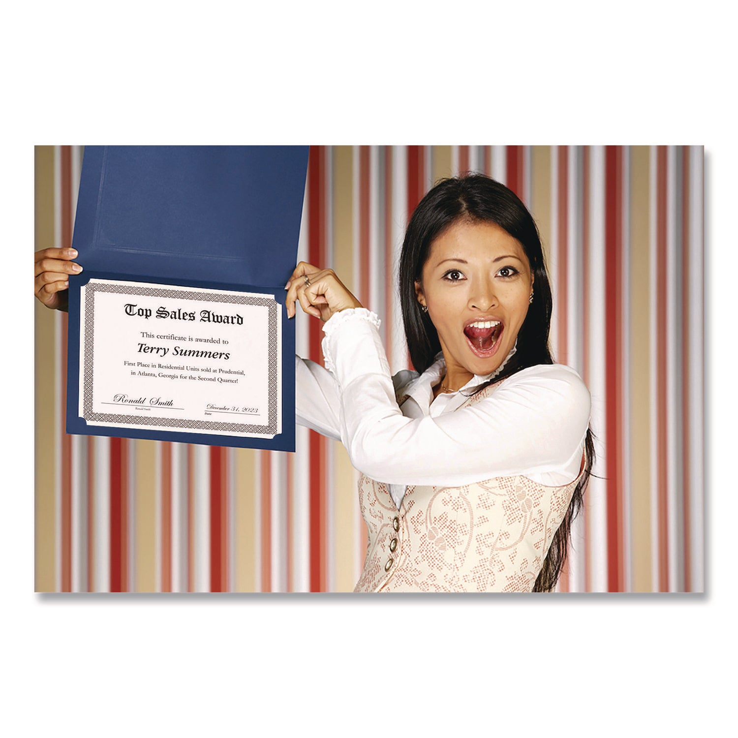 Foil Border Certificates, 8.5 x 11, Ivory/Silver, Braided with Silver Border, 15/Pack