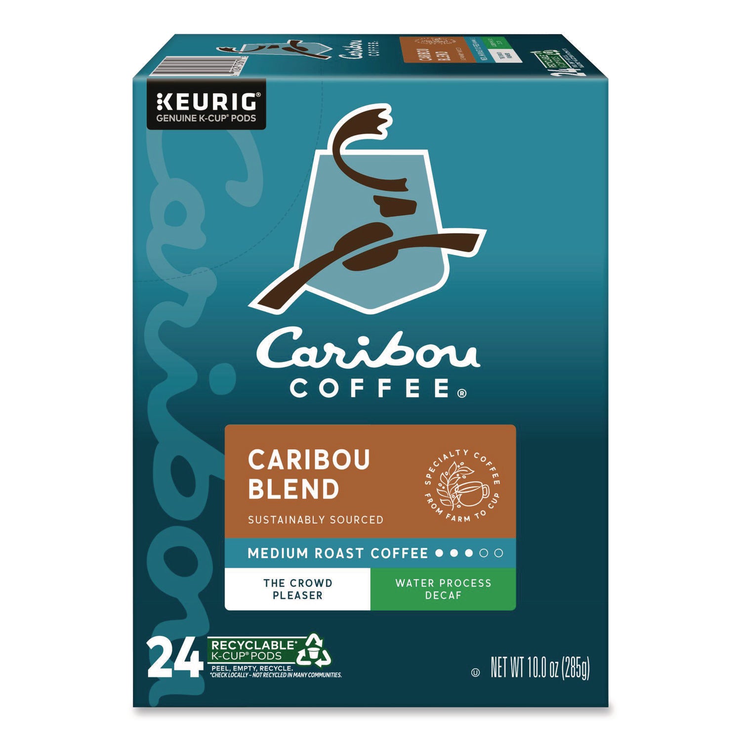 Caribou Blend Decaf Coffee K-Cups, 24/Box