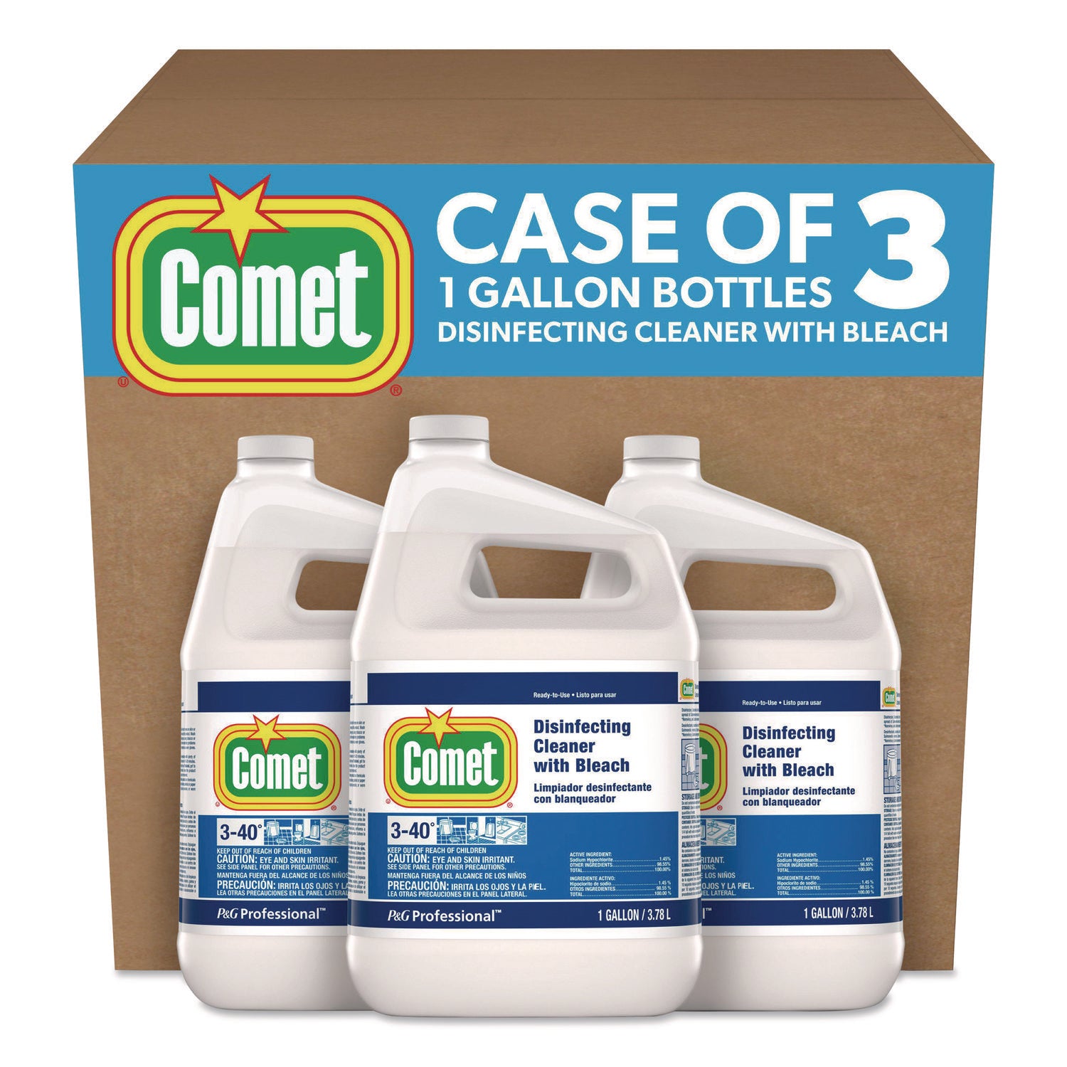 Disinfecting Cleaner with Bleach, 1 gal Bottle
