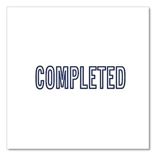 Pre-Inked Message Stamp, COMPLETED, 1.63" x 0.38", Blue Ink