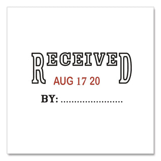 Self-Inking Message Stamp with Blank "By" Line, 12 Years, RECEIVED, 1.63" x 0.88", Black/Red Ink