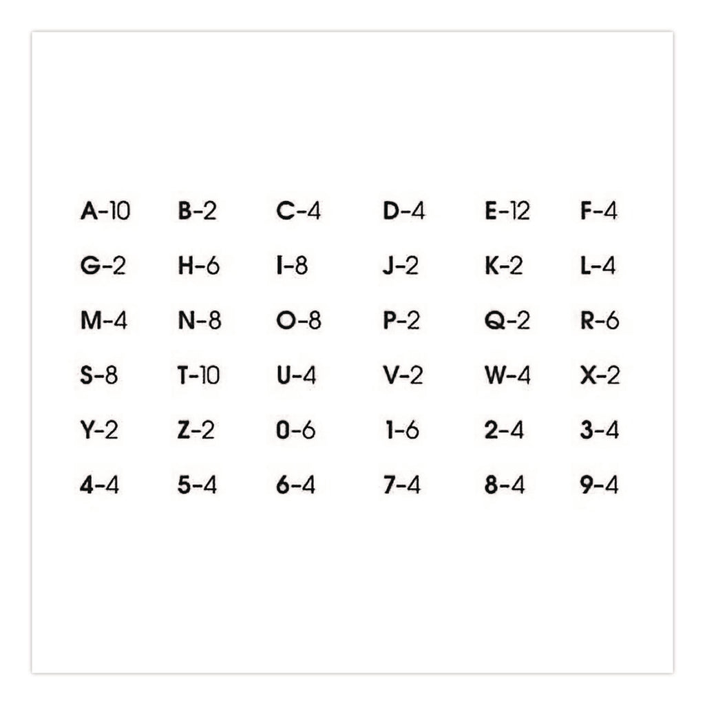 Letters, Numbers and Symbols, Adhesive, Black with White Outline, 1"h ,256 Characters