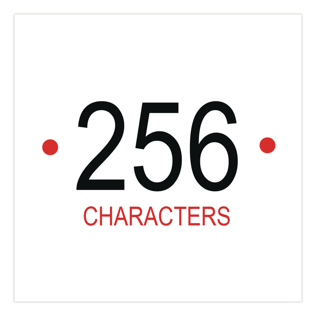 Letters, Numbers and Symbols, Adhesive, Black with White Outline, 1"h ,256 Characters