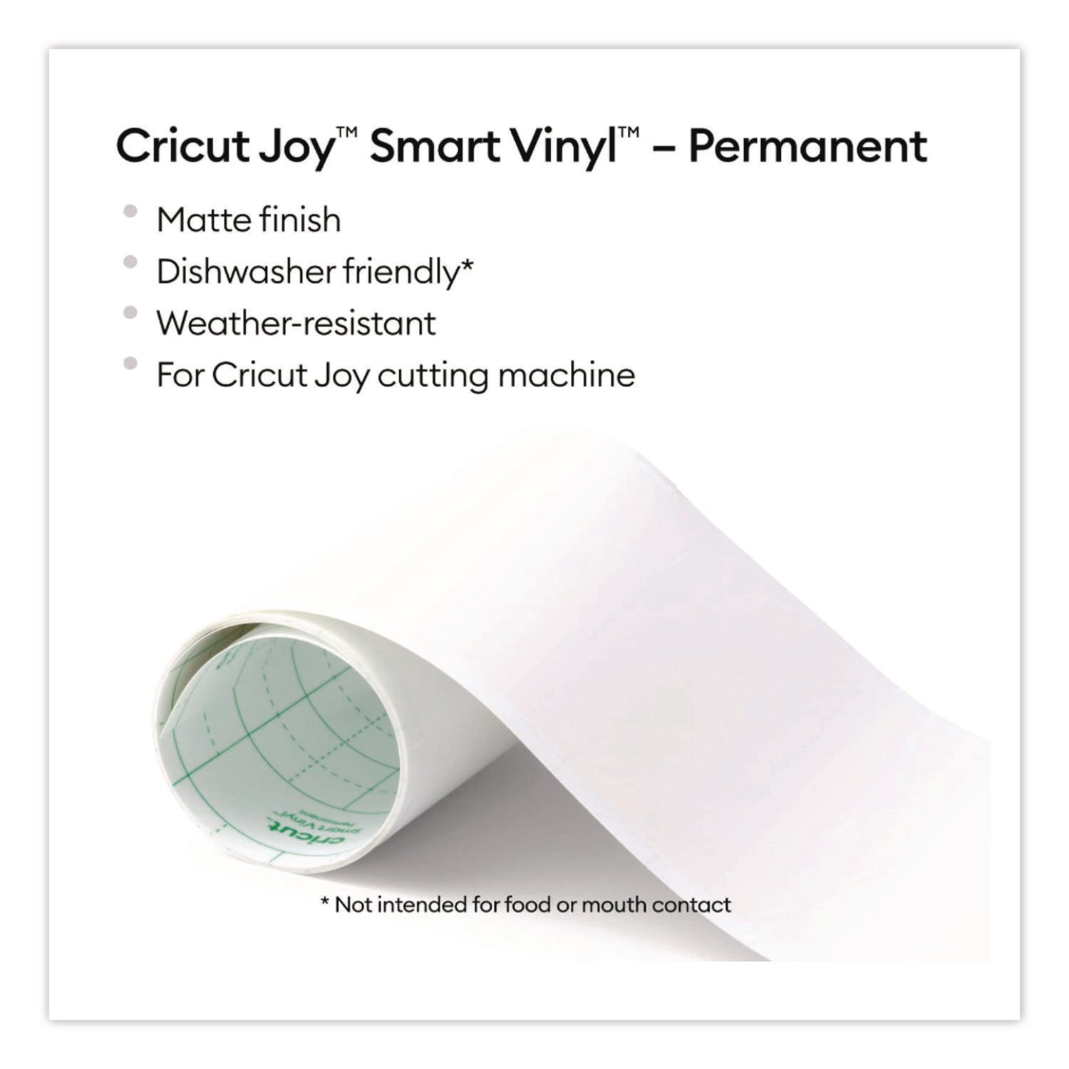 Joy Permanent Smart Vinyl for Assorted Surfaces, 5.5 x 120, White