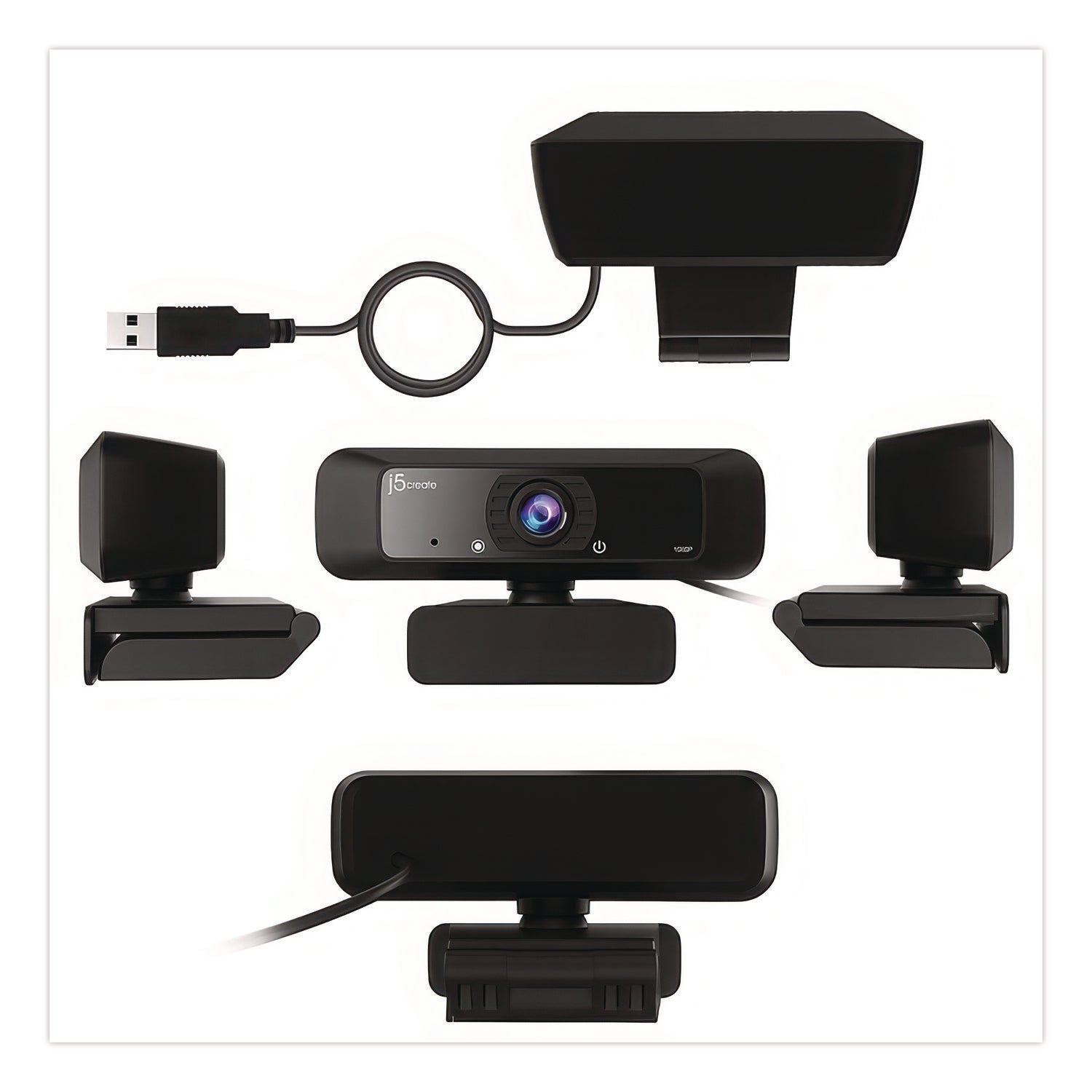 JVCU100 HD Webcam, 1920 pixels x 1080 pixels, 2 Mpixels, Black