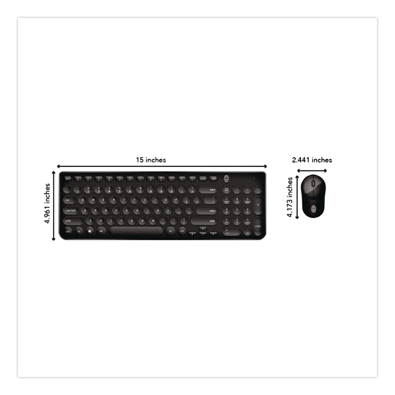 Pro Wireless Keyboard & Optical Mouse Combo, 2.4 GHz Frequency, Black