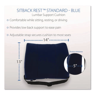 Sitback Standard Lumbar Back Support , 13 x 14, Blue