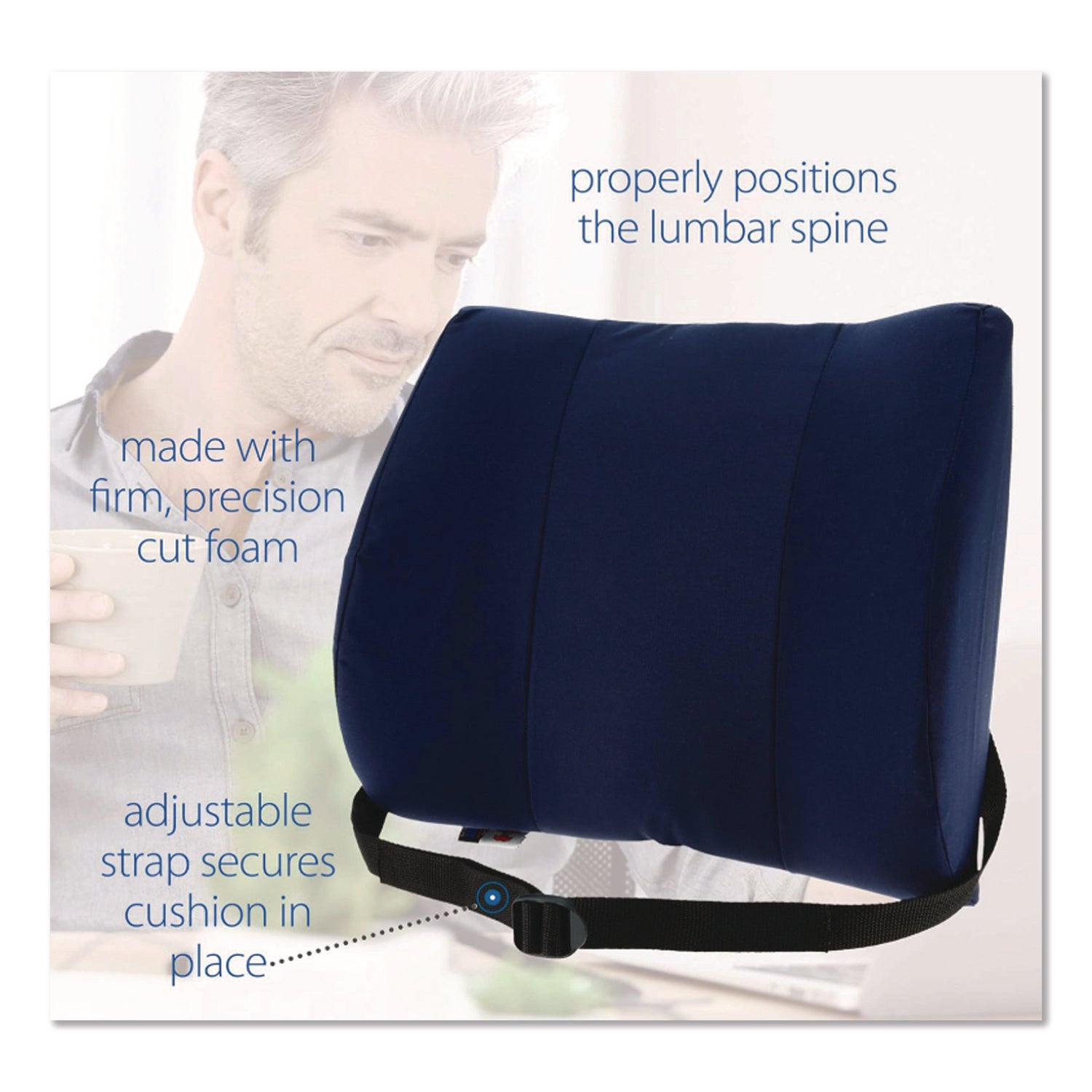 Sitback Standard Lumbar Back Support , 13 x 14, Blue