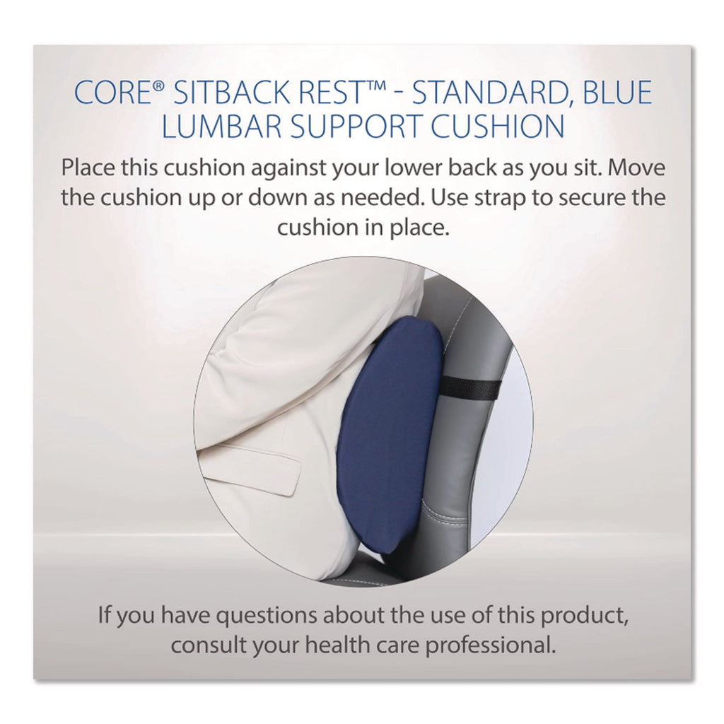 Sitback Standard Lumbar Back Support , 13 x 14, Blue