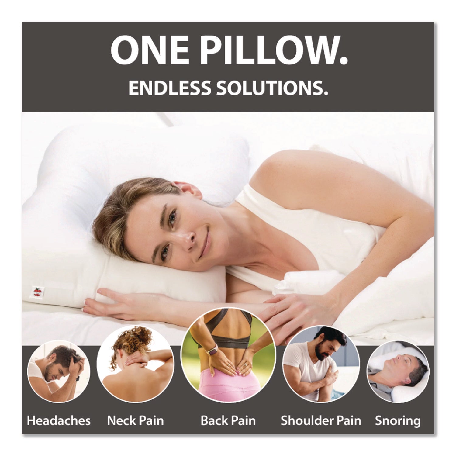 D-Core Cervical Pillow, Mid-Size, 23 x 5 x 15, White
