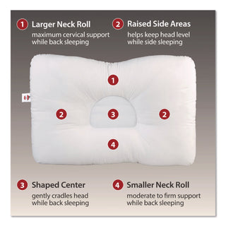 D-Core Cervical Pillow, Mid-Size, 23 x 5 x 15, White