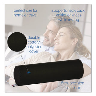 Foam Roll Positioning Pillow, Standard, 13.5 x 3.75, Black