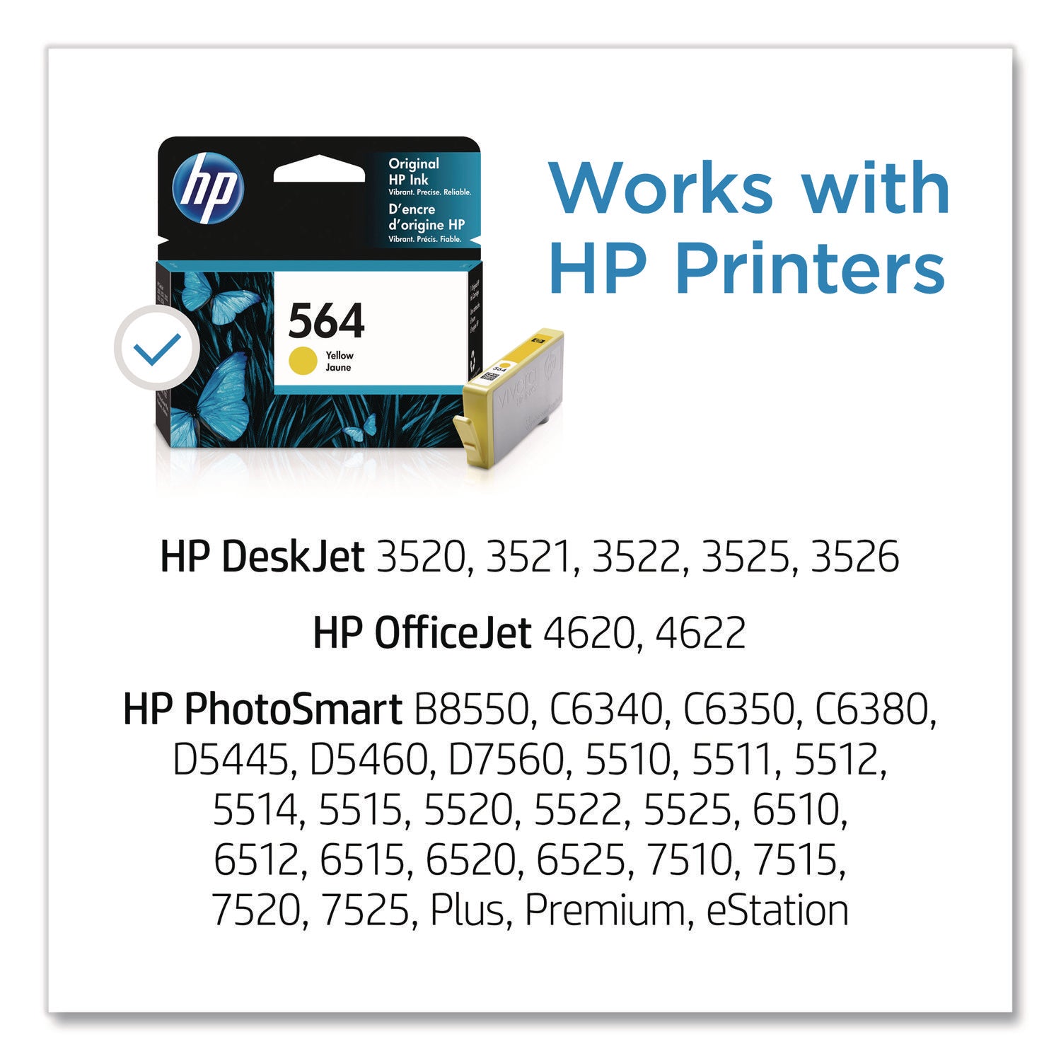 HP 564, (CB320WN) Yellow Original Ink Cartridge