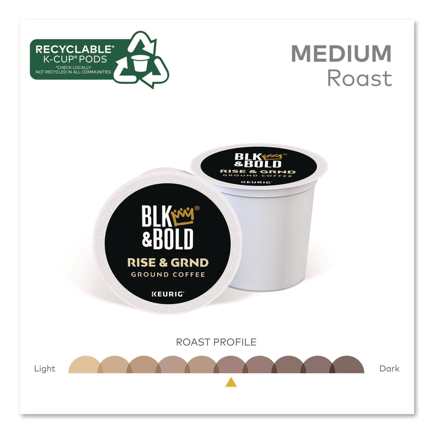 Rise and GRND K-Cups, 0.41 oz K-Cup, 20/Box