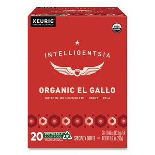 El Gallo Organic Coffee K-Cups, Light Roast, 20/Box
