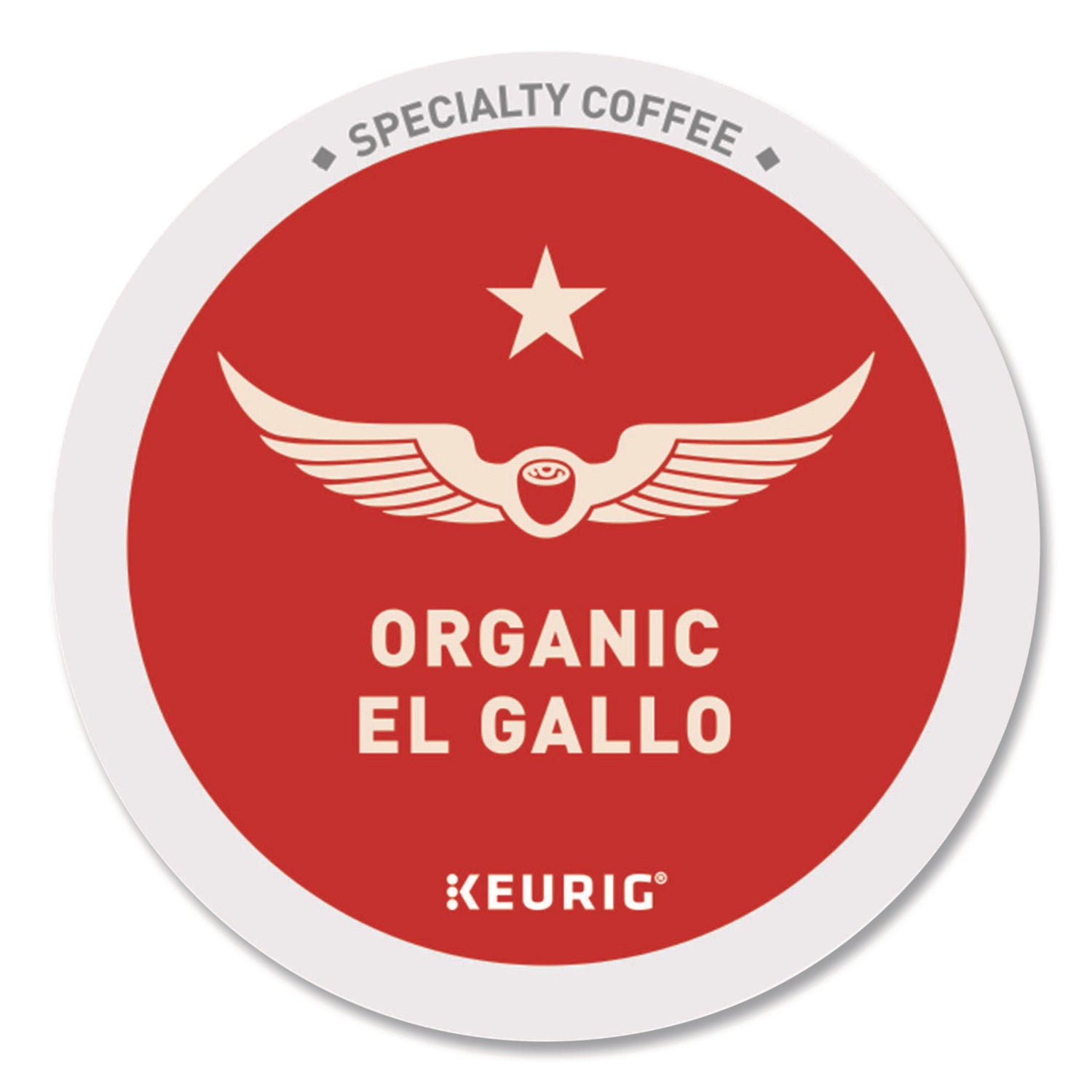 El Gallo Organic Coffee K-Cups, Light Roast, 20/Box