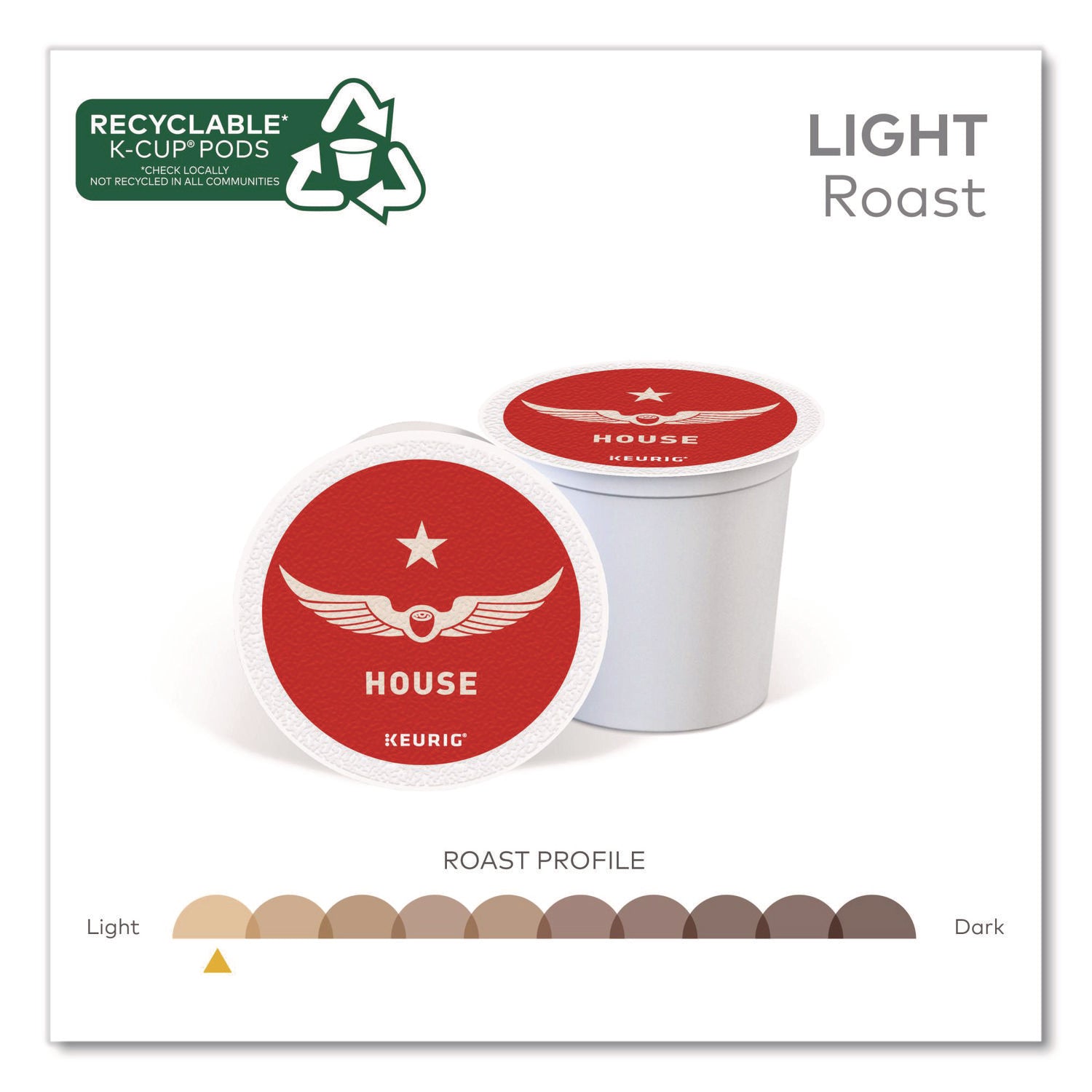 House Blend Coffee K-Cups, Light Roast, 20/Box