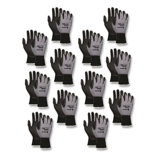 Ninja Nitrile Coating Nylon/Spandex Gloves, Black/Gray, Small, Dozen