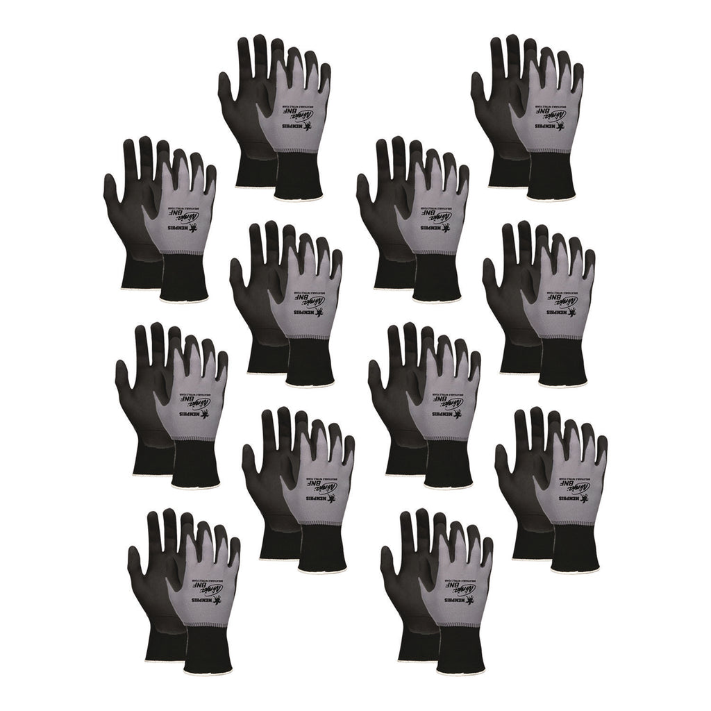 Ninja Nitrile Coating Nylon/Spandex Gloves, Black/Gray, X-Large, Dozen