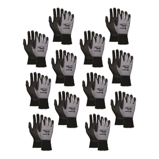 Ninja Nitrile Coating Nylon/Spandex Gloves, Black/Gray, X-Large, Dozen