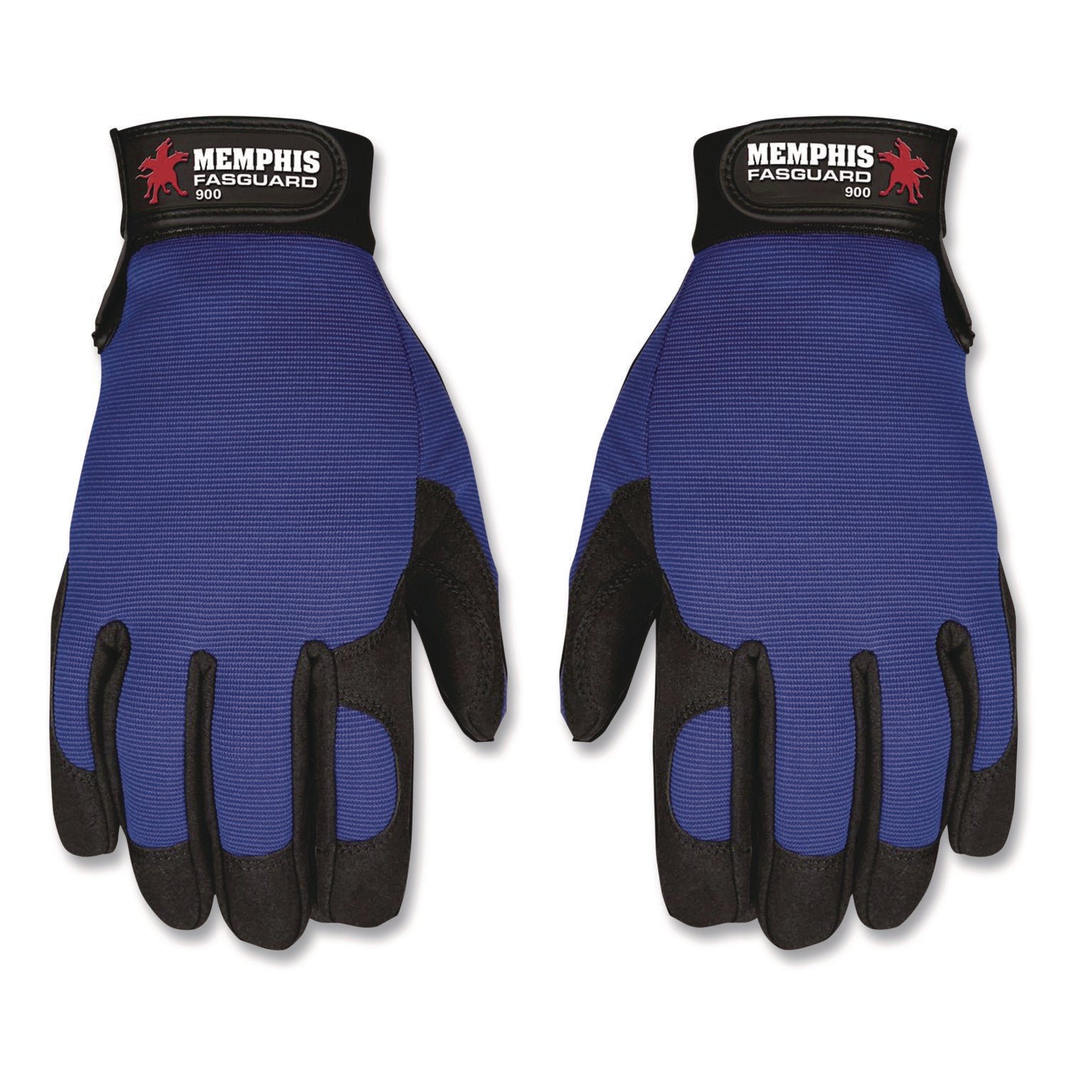 Clarino Synthetic Leather Palm Mechanics Gloves, Blue/Black, Medium