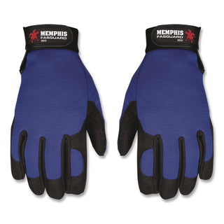 Clarino Synthetic Leather Palm Mechanics Gloves, Blue/Black, X-Large