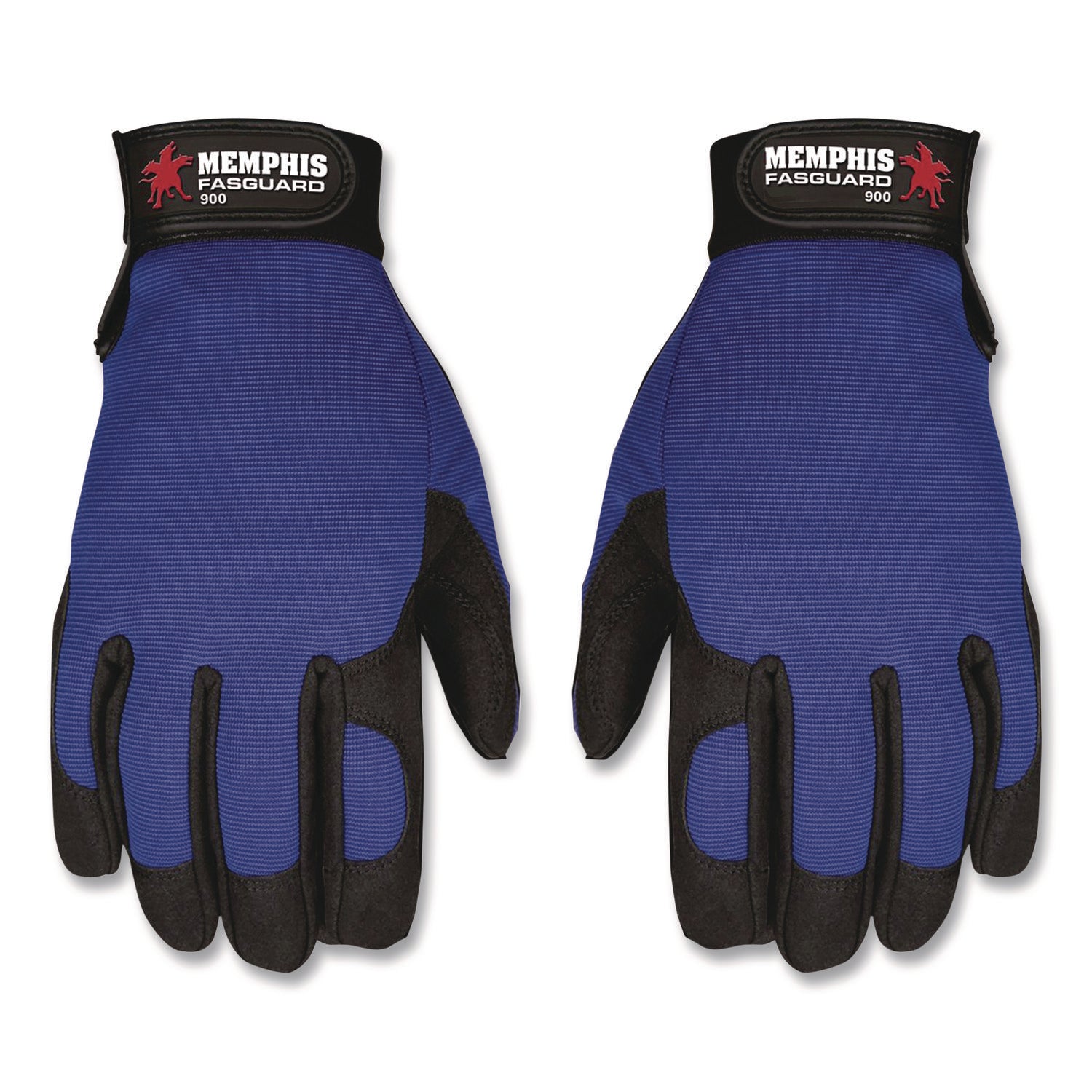 Clarino Synthetic Leather Palm Mechanics Gloves, Blue/Black, X-Large