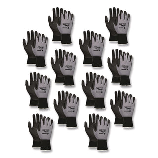 Ninja Nitrile Coating Nylon/Spandex Gloves, Black/Gray, Large, Dozen