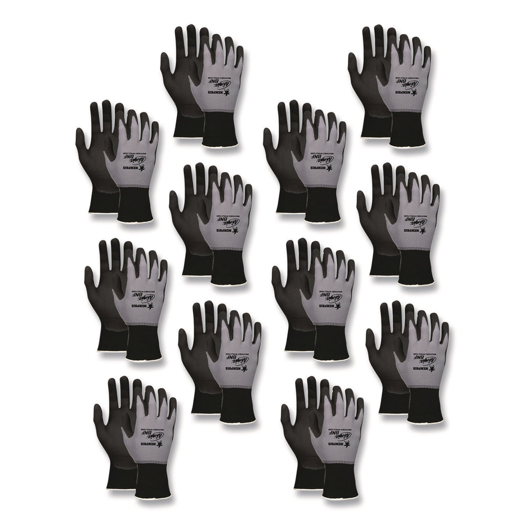 Ninja Nitrile Coating Nylon/Spandex Gloves, Black/Gray, Medium, Dozen