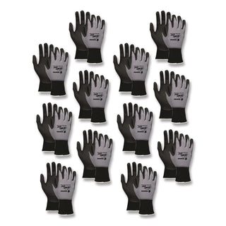 Ninja Nitrile Coating Nylon/Spandex Gloves, Black/Gray, Medium, Dozen