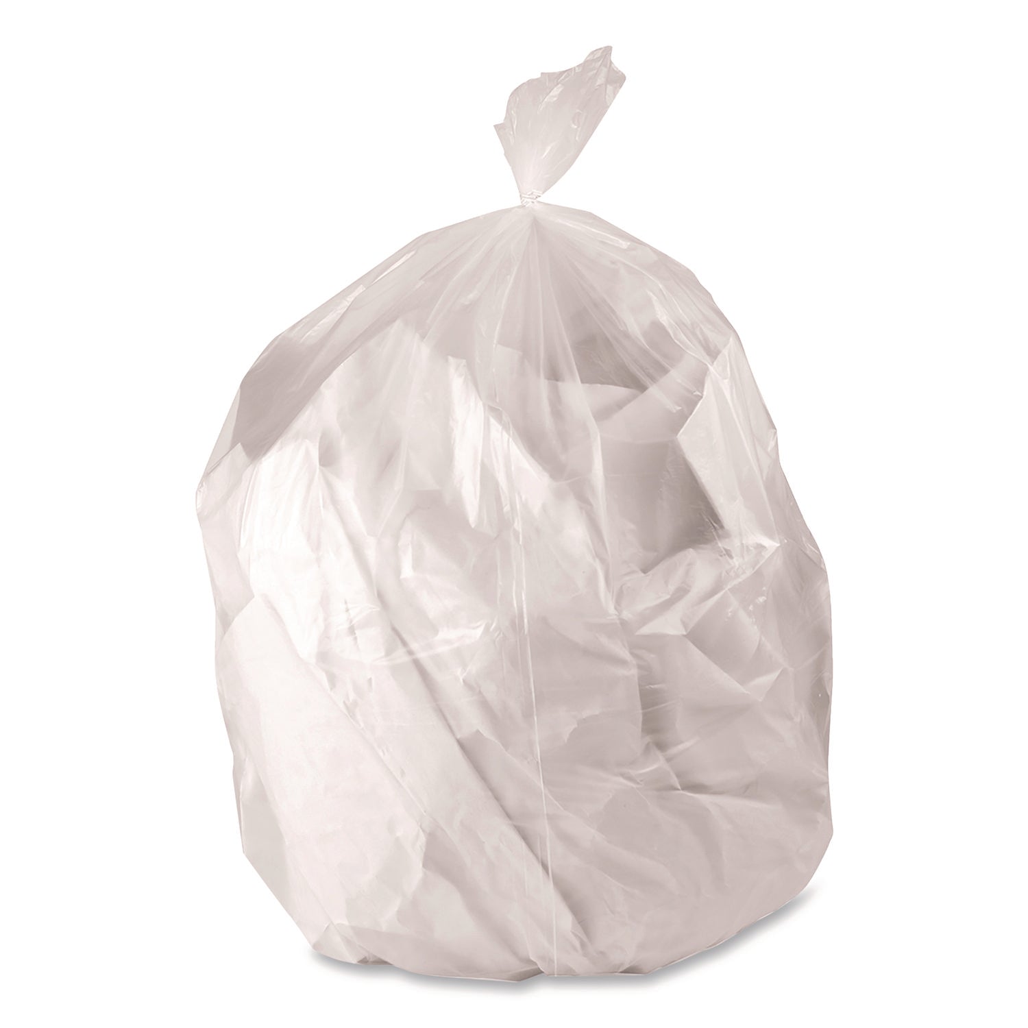 Linear Low Density Can Liners with AccuFit Sizing, 32 gal, 0.9 mil, 33" x 44", Clear, 50/Box