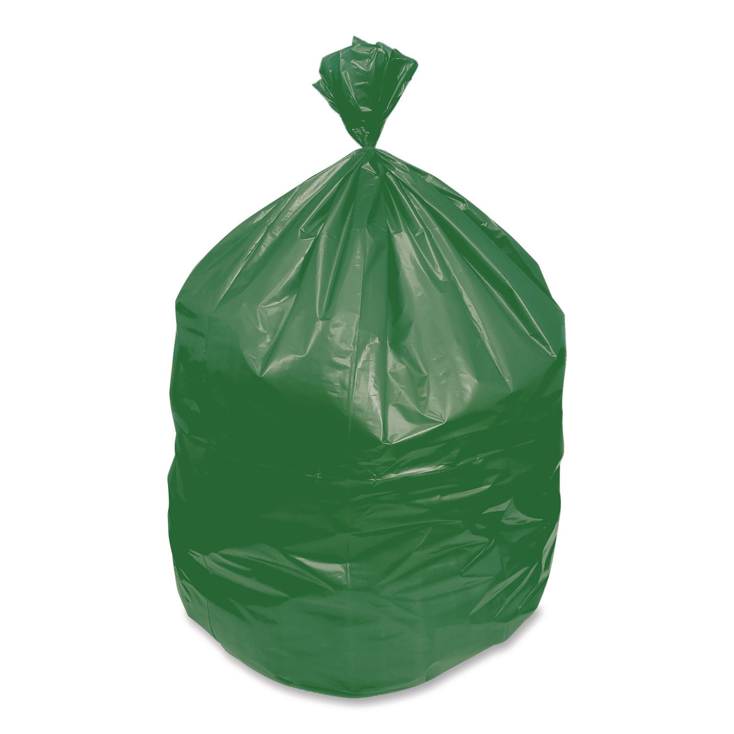 Eco Blend Max Can Liners, 40 to 45 gal, 0.8 mil, 40" x 46", Green, 25 Bags/Roll, 6 Rolls/Carton